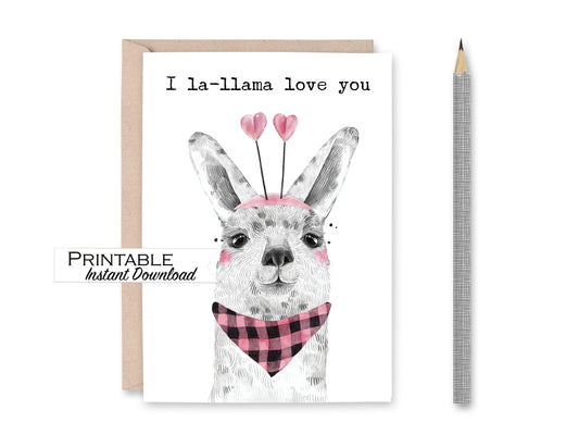 I La Llama Love you - Llama Anniversary Card Printable - Digital Download