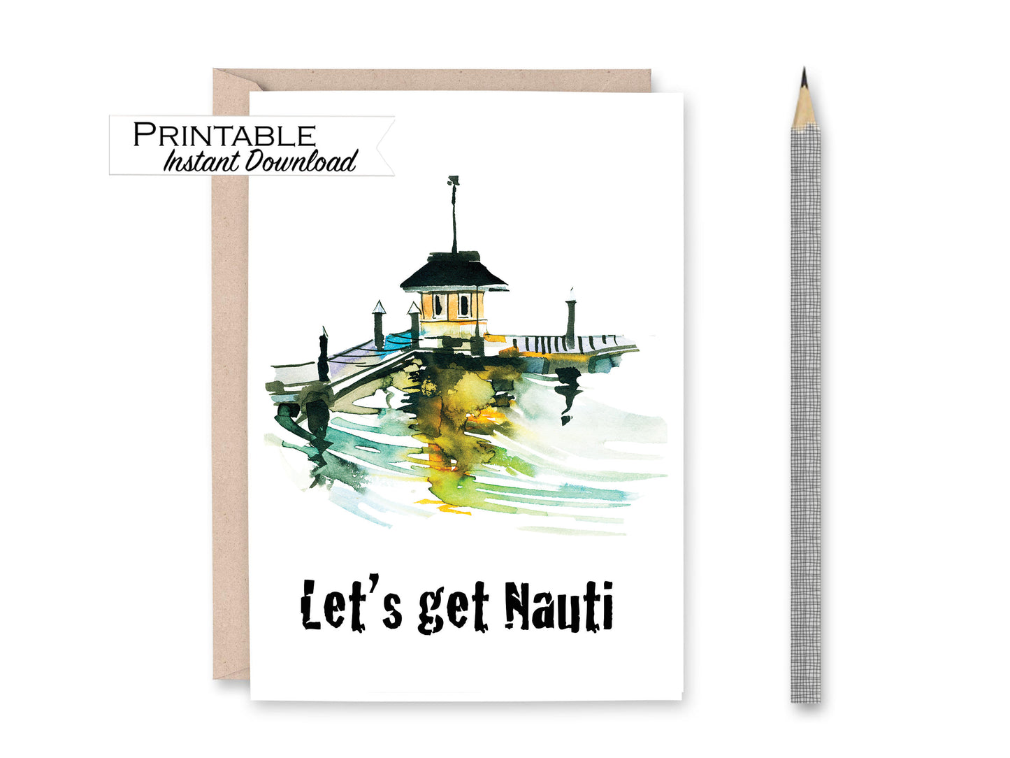 Let's Get Nauti Card - Naughty Anniversary Card Printable - Digital Download