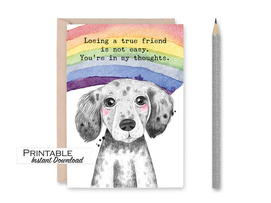 Puppy Pet Loss Card Printable - Digital Download