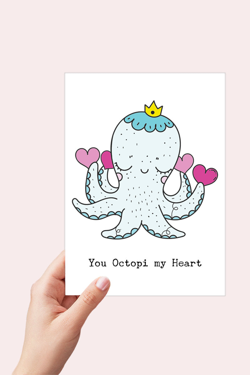 You Octopi my Heart - Octopus Love Card Printable - Digital Download