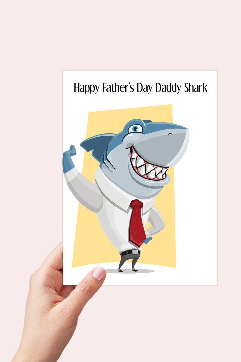 Daddy Shark Fathers Day Card Printable - Digital Download