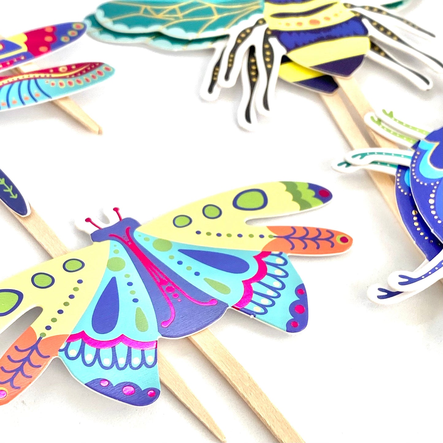 Bug, Bee + Butterfly Cupcake Toppers