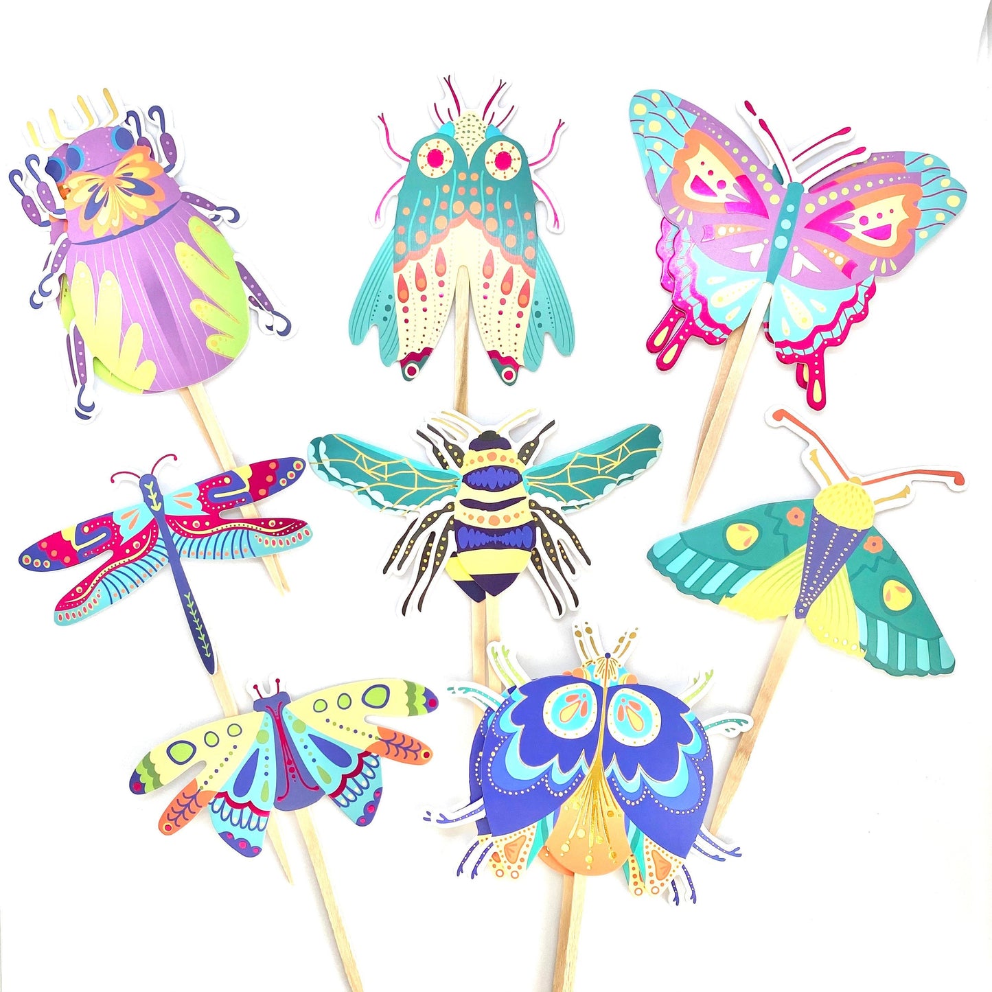 Bug, Bee + Butterfly Cupcake Toppers