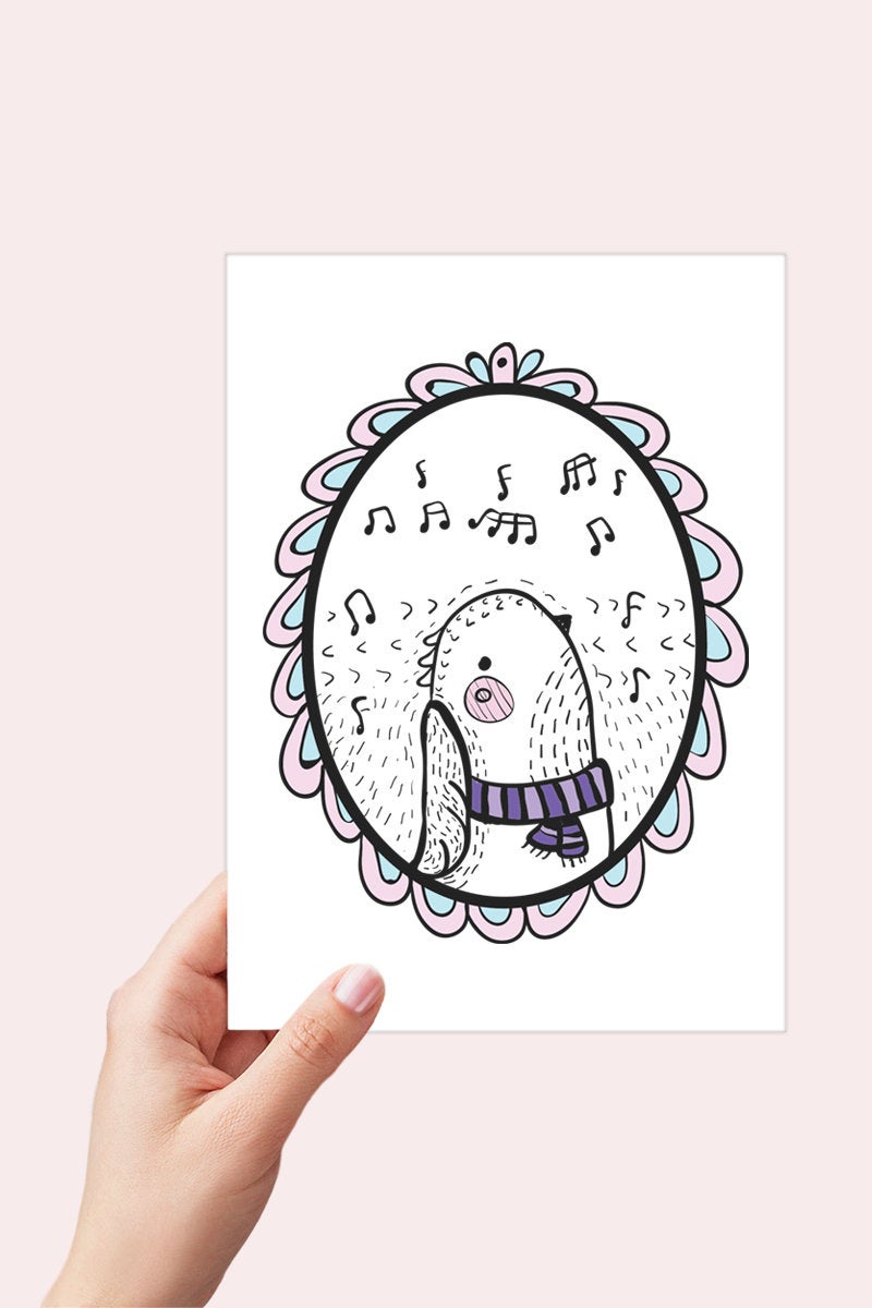 Funny Hipster Animal Printable Cards - Set of 6 - Digital Download