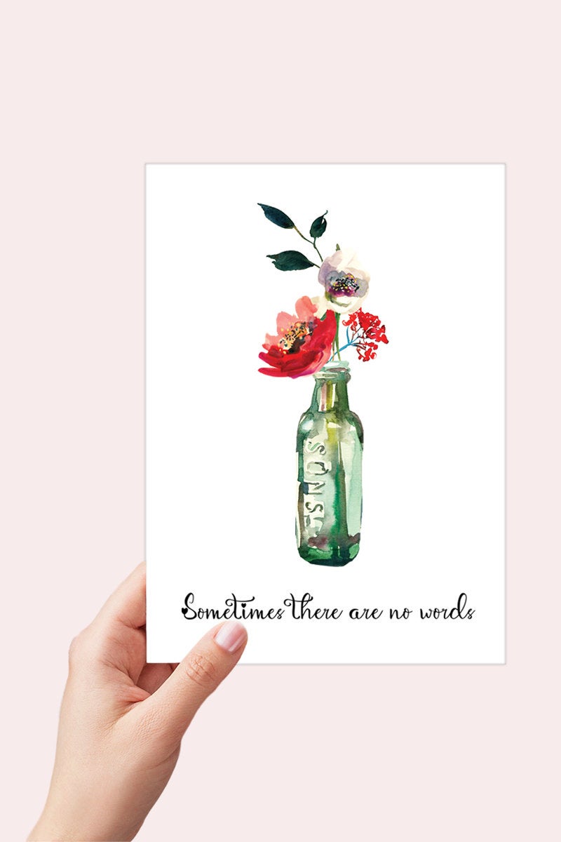 Sometimes There are no Words Sympathy Card Printable - Digital Download