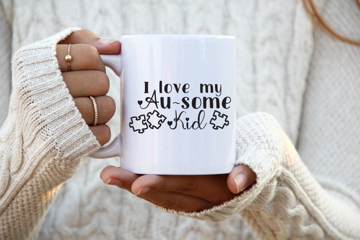 I Love my Au-some Kid - Autism Mom SVG Cut File