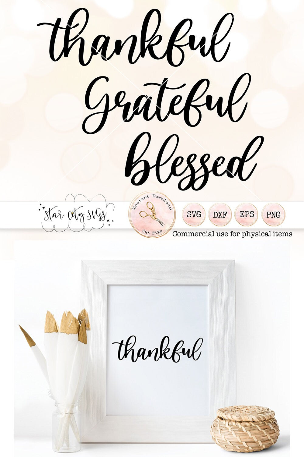 Thankful Grateful Blessed SVG Bundle