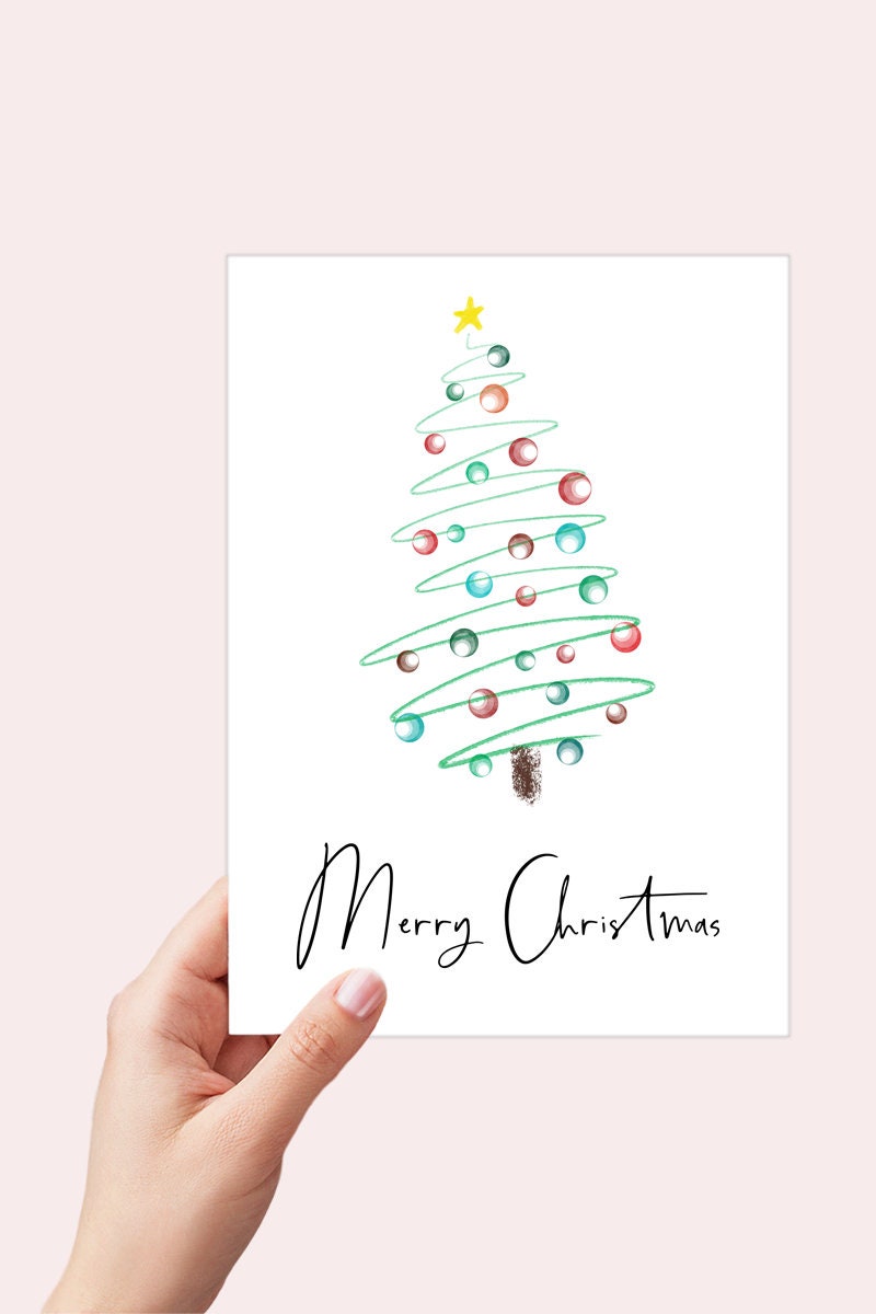 Merry Christmas Tree Printable Card Printable - Digital Download