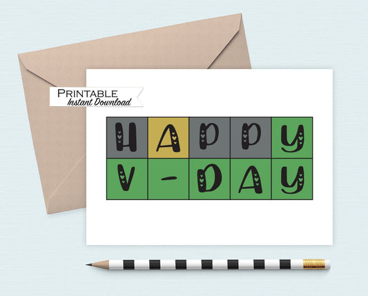 Wordle Valentine Card  Printable - Digital Download