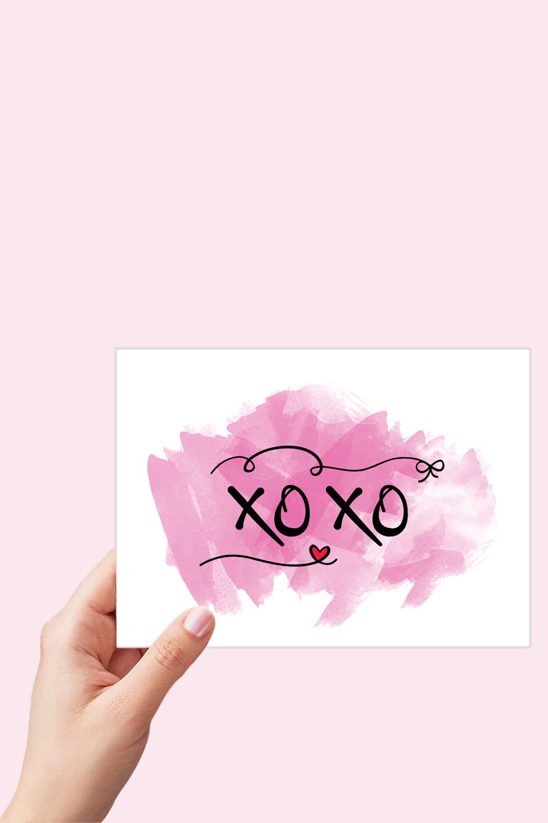 XOXO Valentine Card  Printable - Digital Download