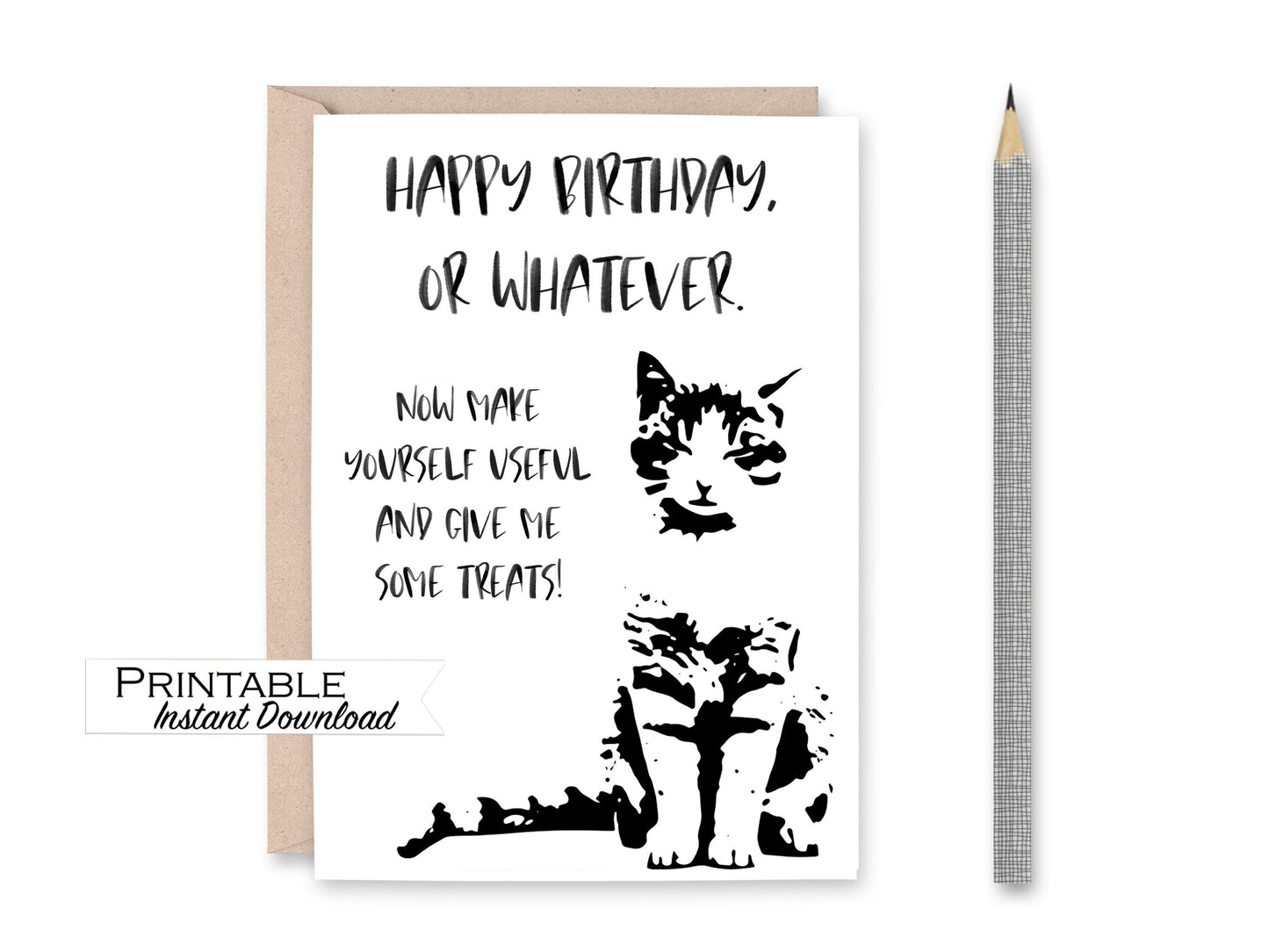 Happy Birthday, or Whatever Funny Cat Birthday Card