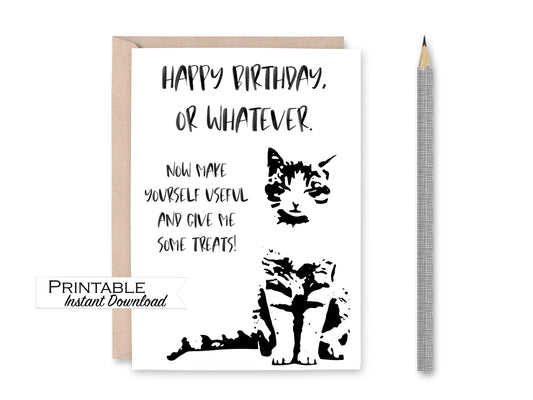 Happy Birthday, or Whatever Funny Cat Birthday Card