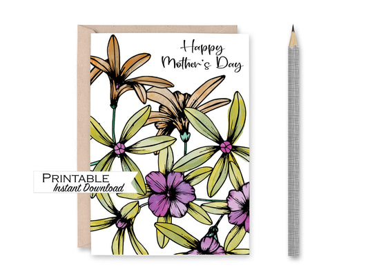 Wildflower Happy Mothers Day Card Printable