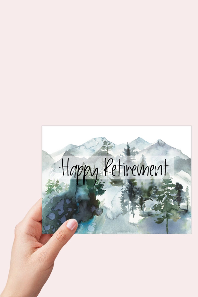 Mountain Happy Retirement Printable Card