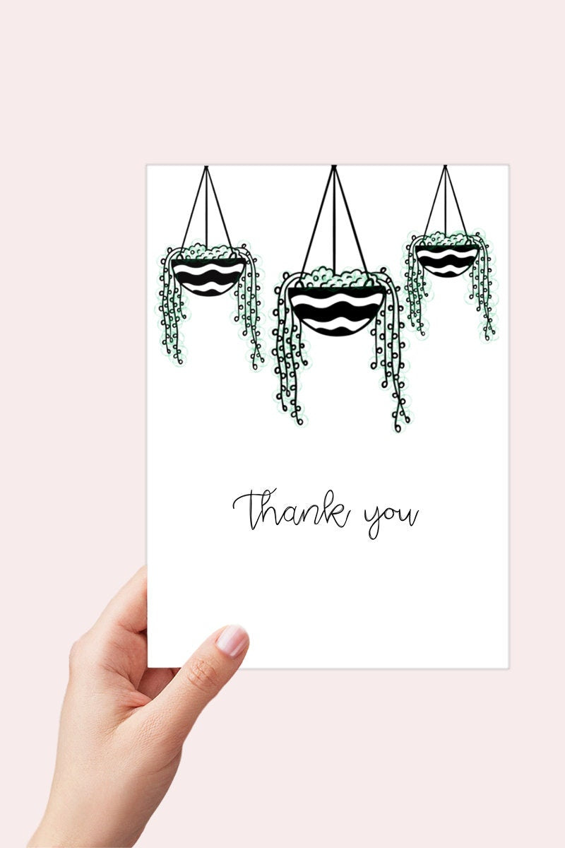 String of Pearls Succulent Plant Thank you Card Printable