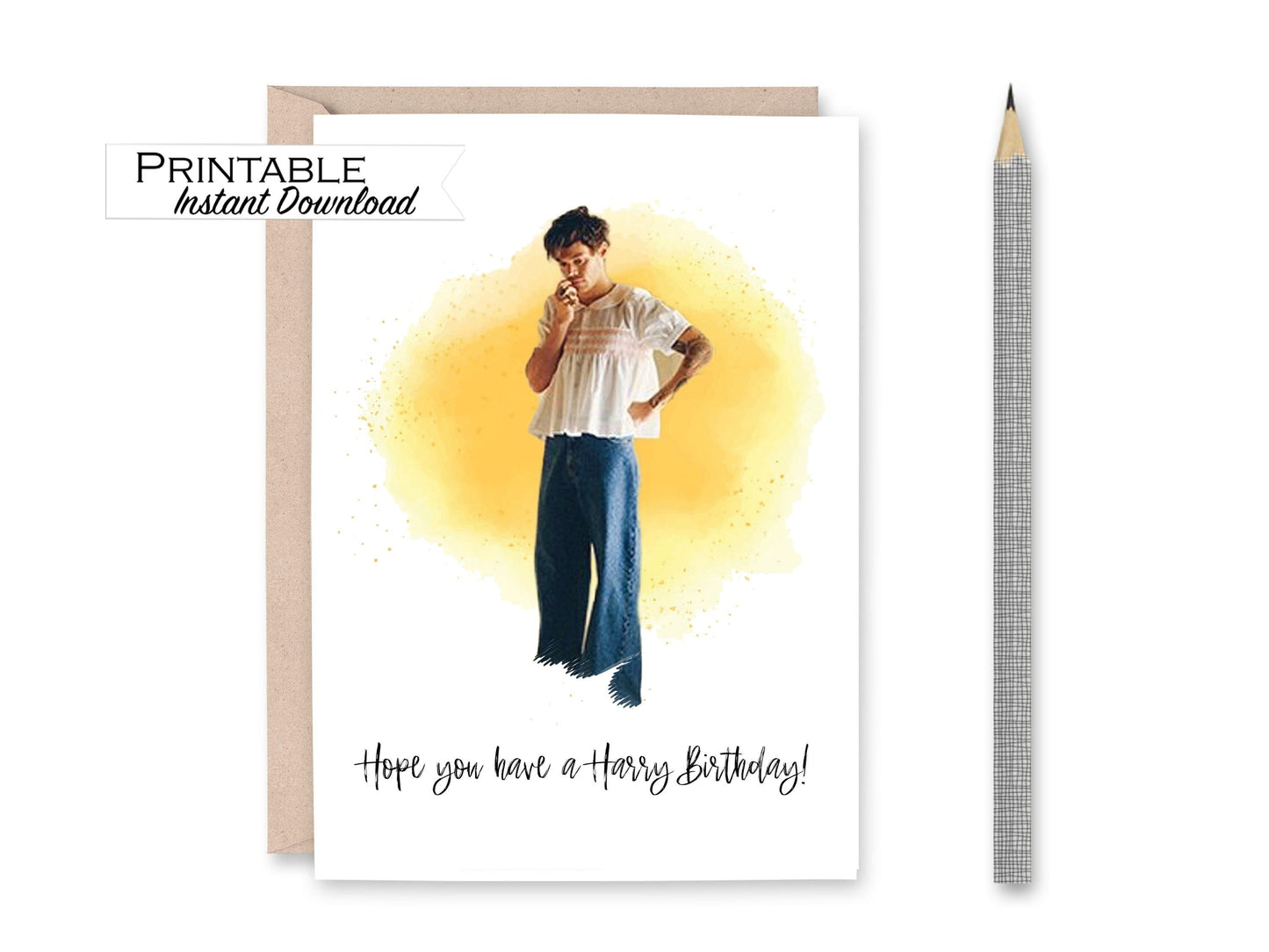 Harry Styles Inspired Birthday Card Printable