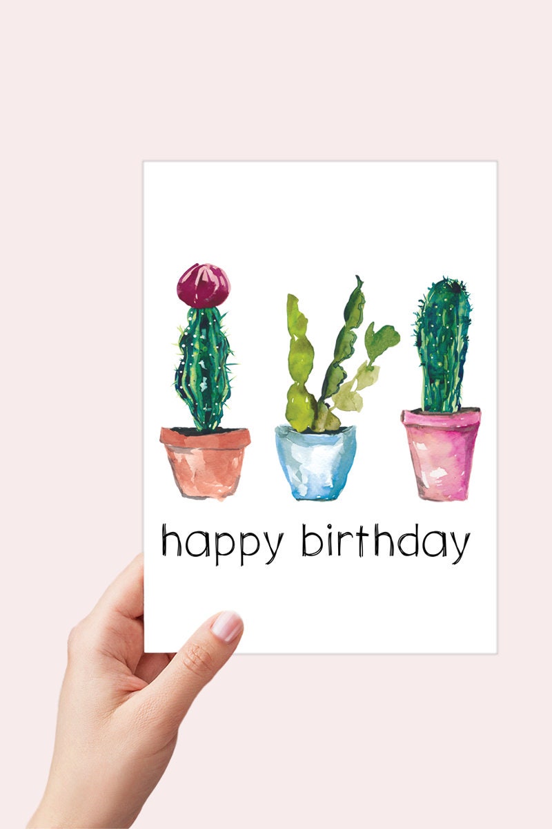 Cactus Birthday Card Printable
