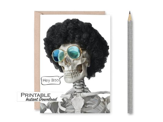 Hey Boo Printable Card for Her, Funny Anniversary Card for Him