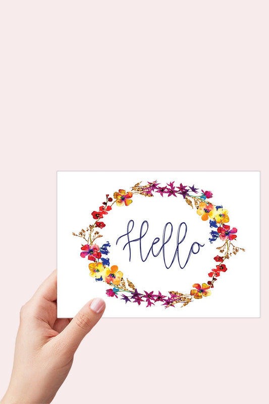 Floral Hello Card Printable