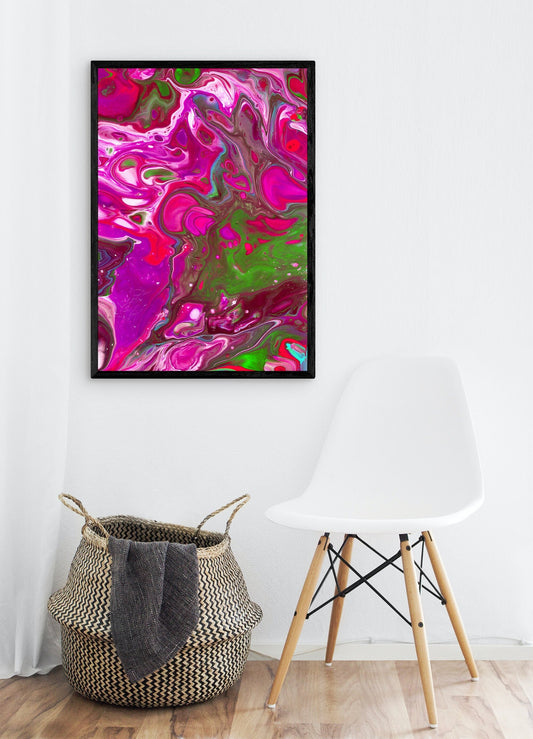 Abstract Marble Art, Bright Pink Wall Art Printable, Contemporary Art Apartment Decor, Marble Print Watercolor Pink Poster, Modern Wall Art