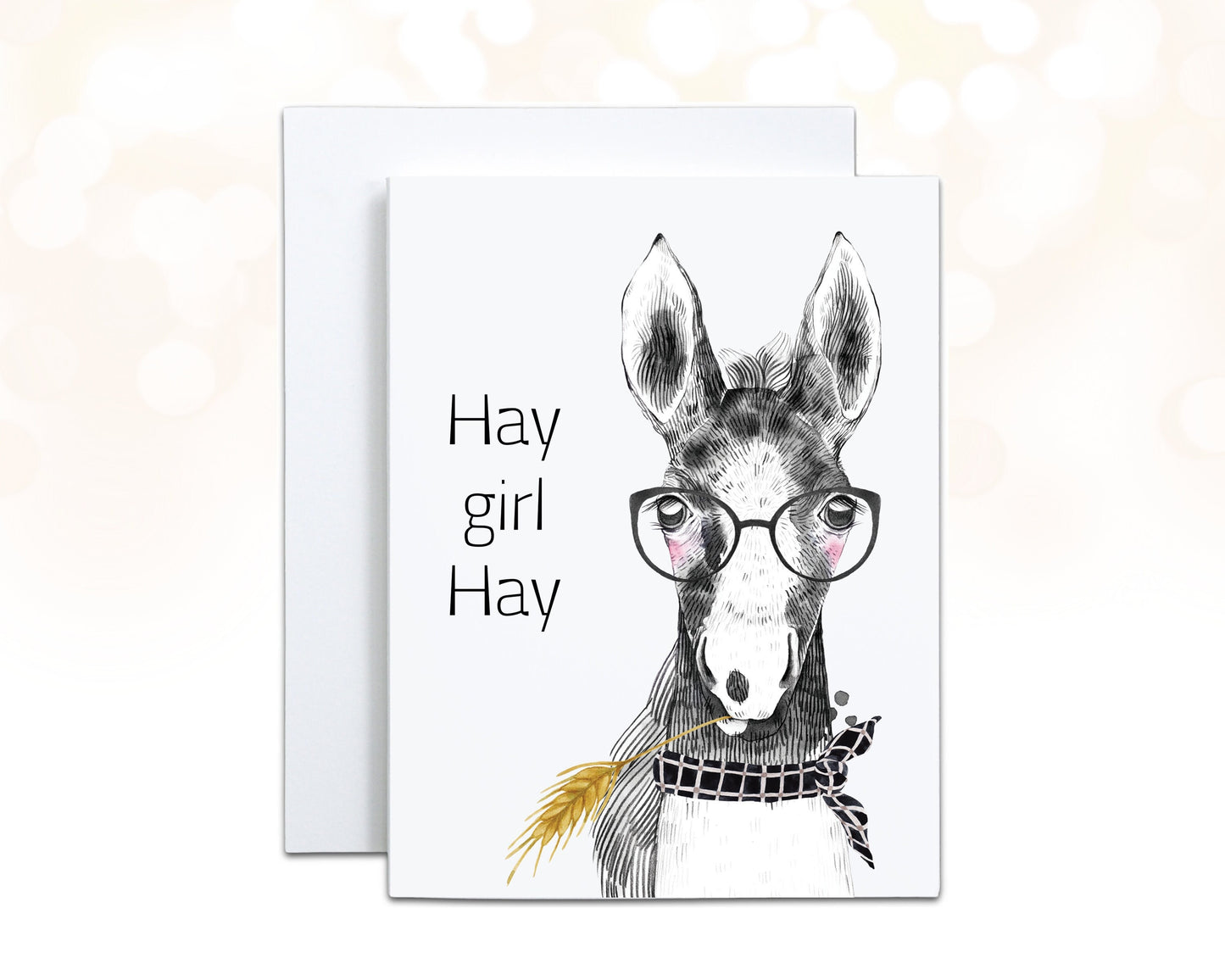 Hey Girl Hey Card, Horse Friendship Card, Best Friend Card for Her, Just Because Personalized Card, Horse Lover Funny Card