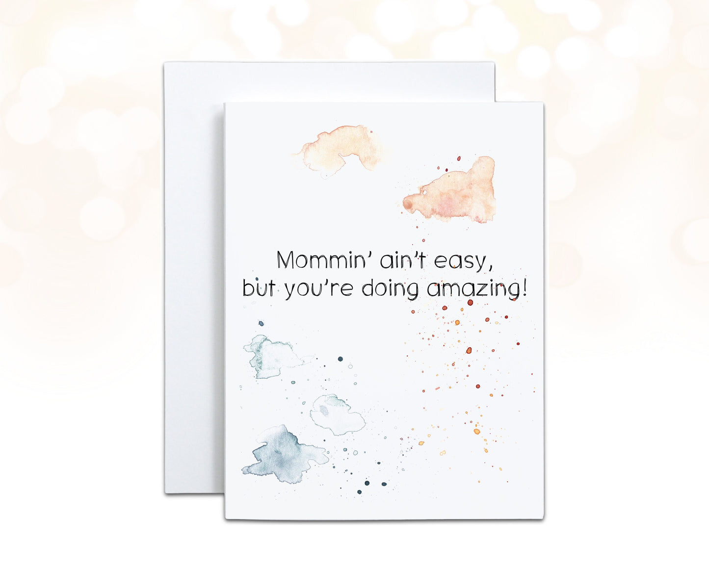 Mommin ain't Easy Mother's Day Card for Friend, Encouragement Card, You're doing Amazing, Paint Splatter New Mom Card, First Mothers Day