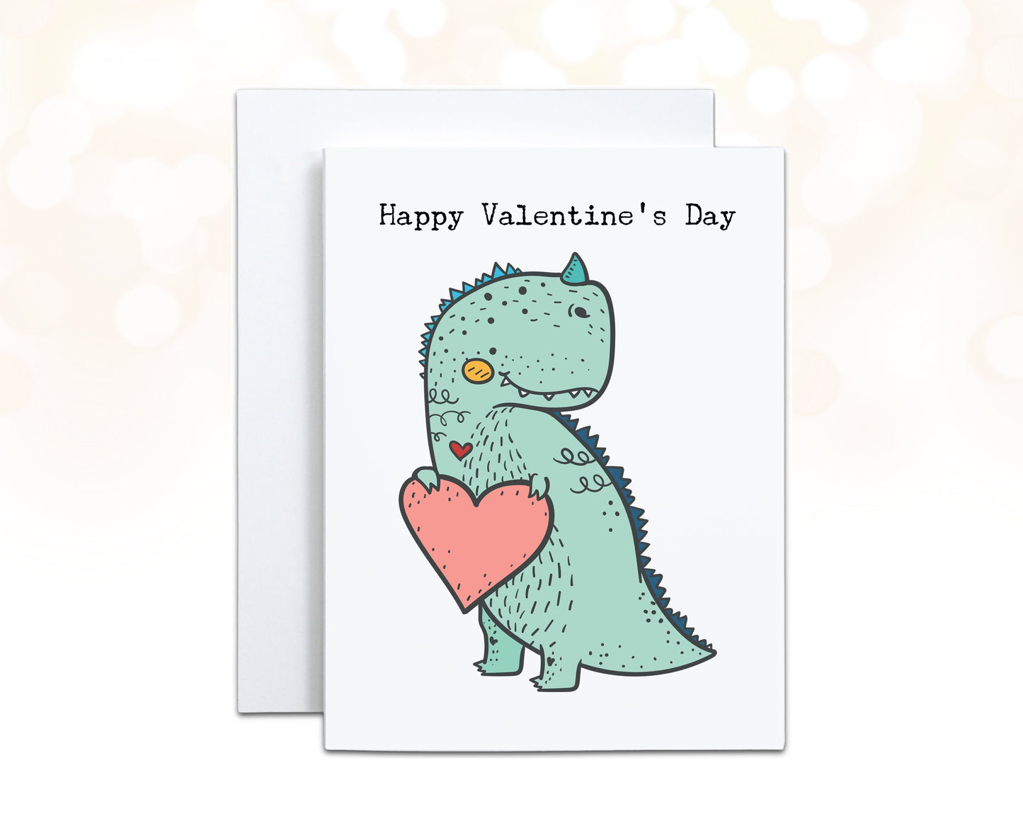 Dinosaur Valentine Card for Kids, Cute Valentine Card for Dino Lovers, Personalized Card Sent Straight to Recipient