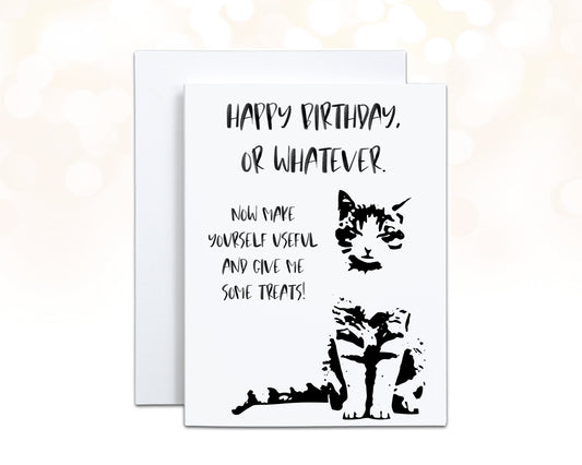 Tuxedo Cat Birthday Card, Funny Birthday Card for Cat Lovers, Cat Dad, Angry Cat Mom Card, Cat Meme Birthday Card, Sarcastic Birthday Card