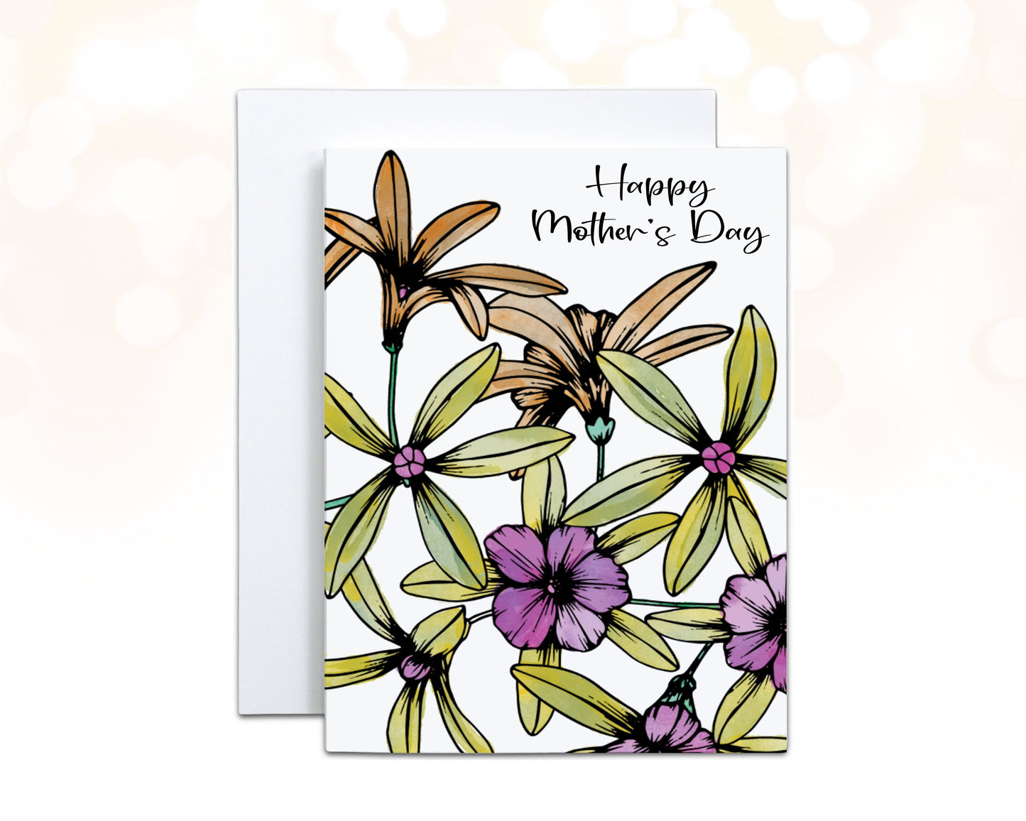 Unique Mother's Day Card, Watercolor Wildflower Mothers Day Card, Card to my Mom, Card for Grandma, Best Mom Ever, Personalized Card