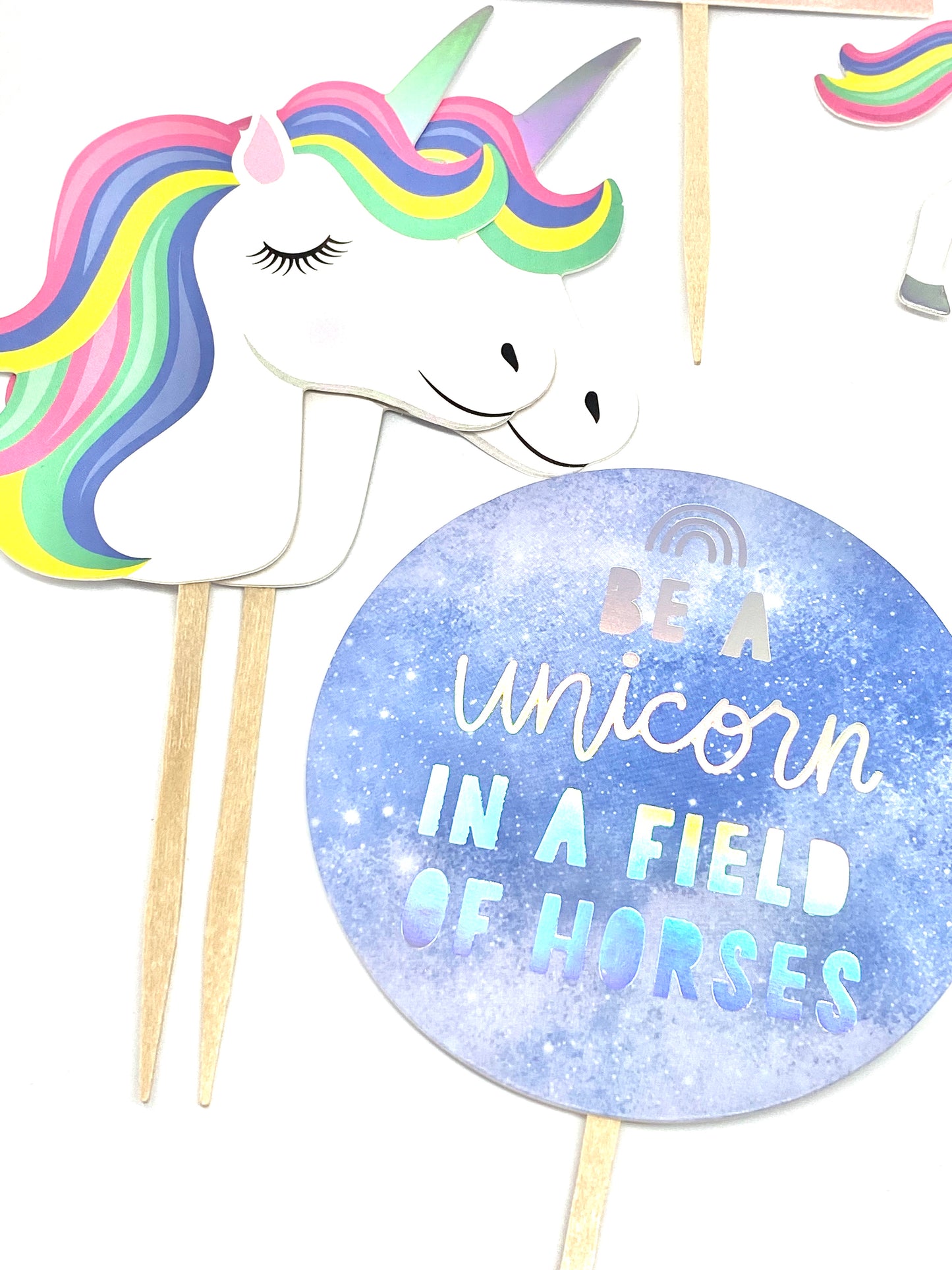 Rainbows + Unicorns Cupcake Toppers