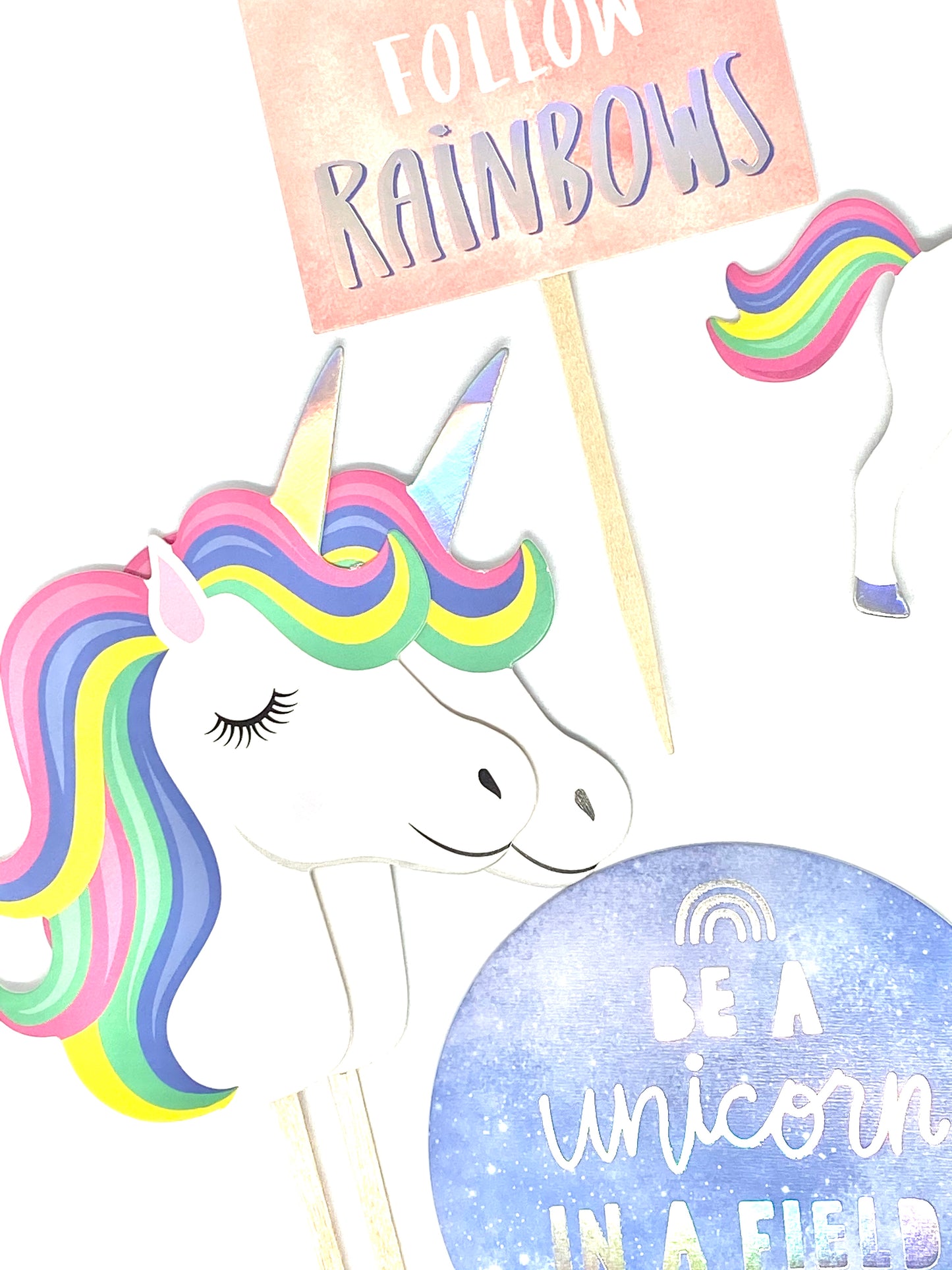 Rainbows + Unicorns Cupcake Toppers