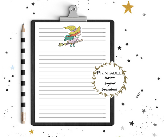 Witchy Halloween Stationery Set Printable - Digital Download
