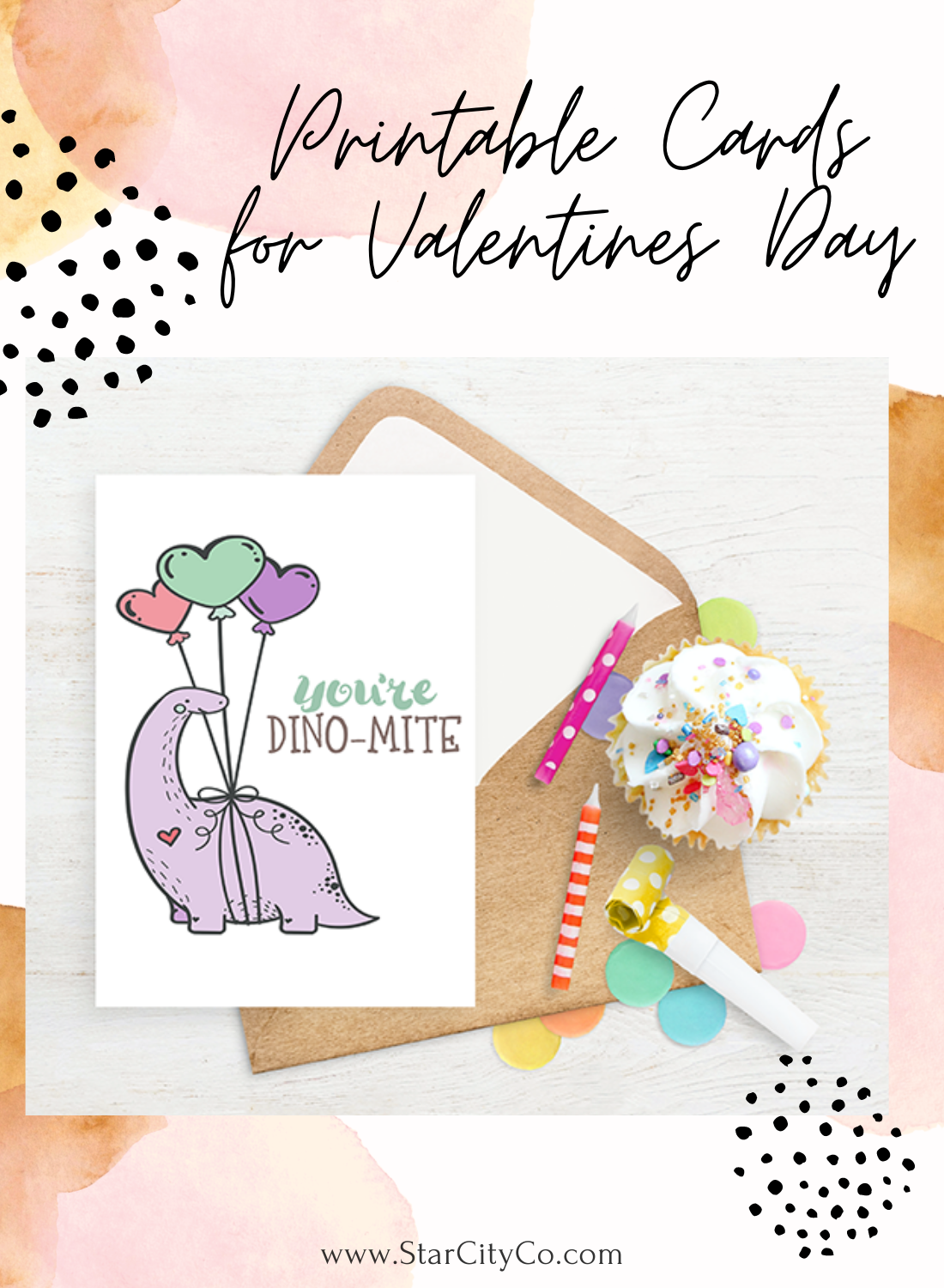 Dinosaur Class Valentines Card Printable - Digital Download